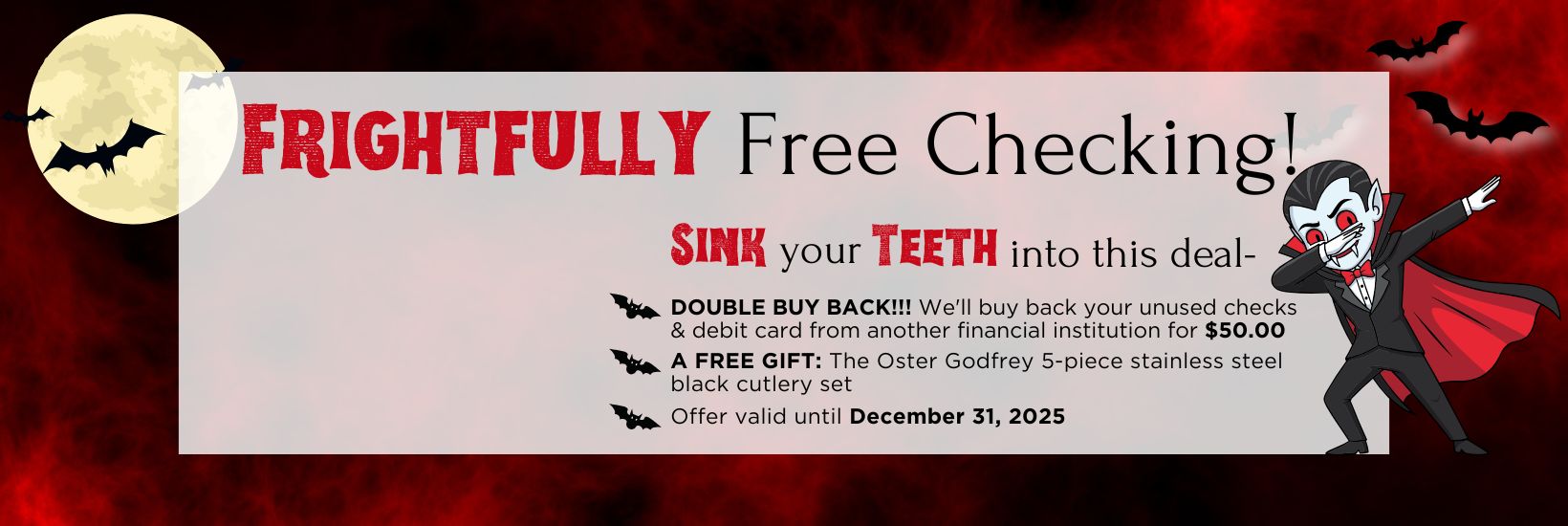 Frightfully Free Checking - open a new account