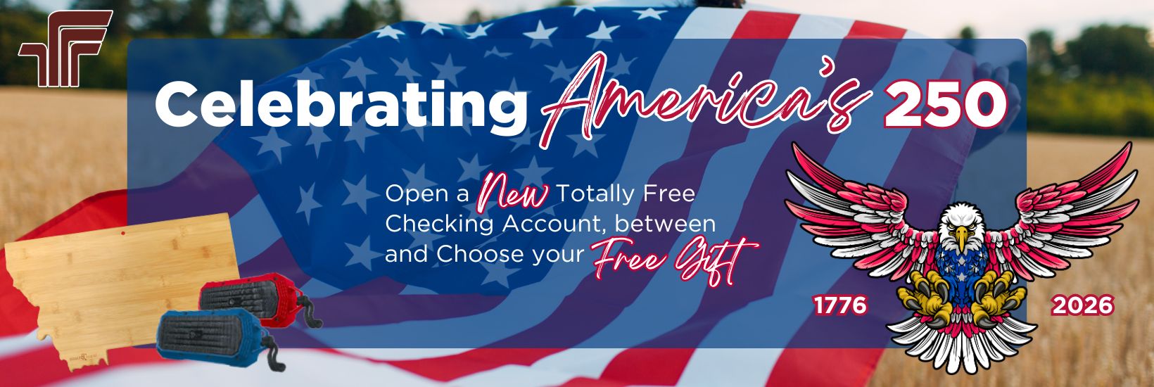 celebrating Americas 250 - open a new checking account